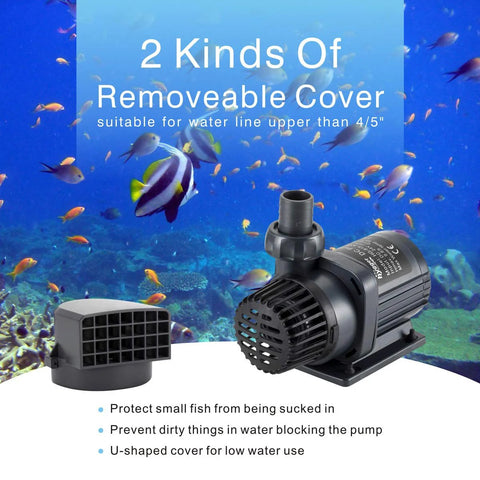 Hygger 800GPH quiet submersible aquarium water pump with protective intake grid in black plastic housing