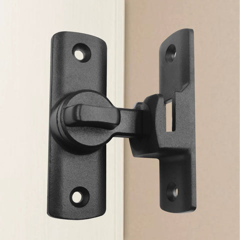 Side view of No Fuss Versatile Privacy And Security Door Latch For Barn Doors Cabinets Bathrooms And Garages With 90 Or 180 Degree Flip Lock