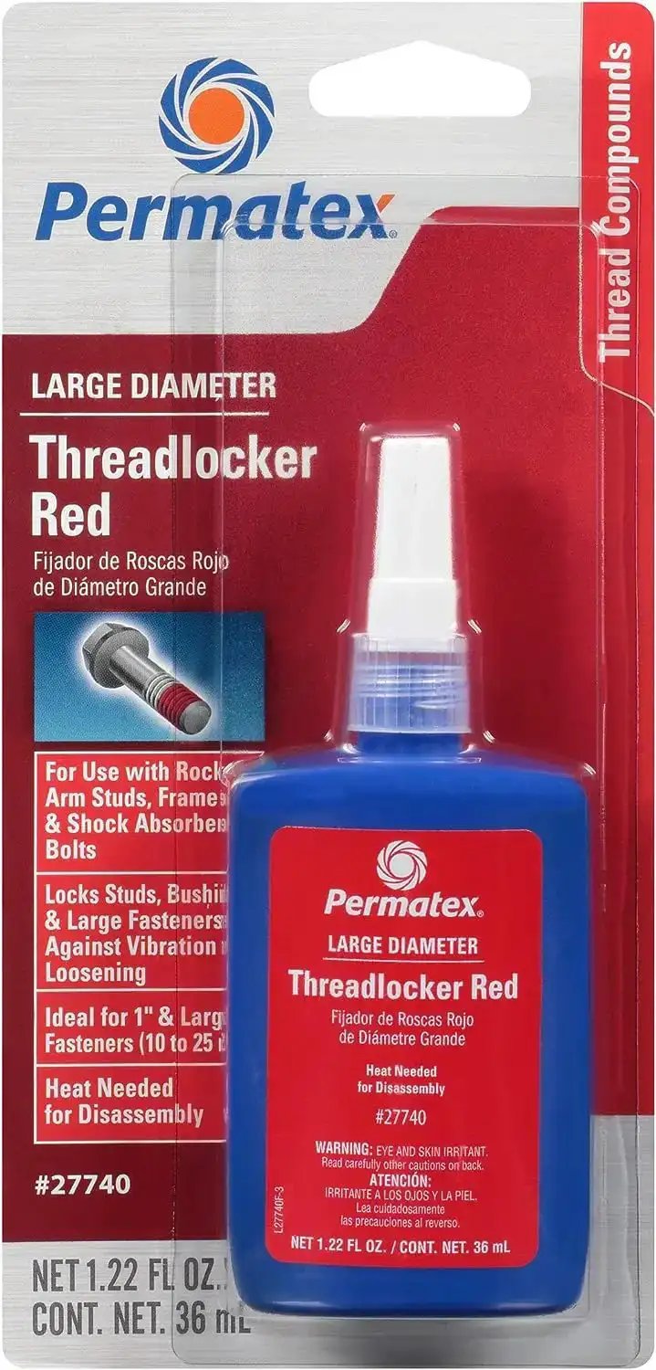 Large Diameter Threadlocker Red For Heavy Duty Fastene...