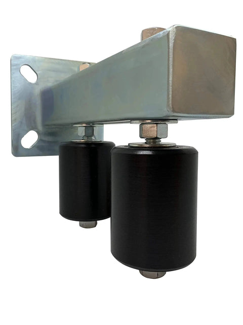 Adjustable Slide Gate Dual Guide Rollers For Sliding Gates 3 Inch Black Rear Post Bolted Bracket Mount Double UHMW Nylon