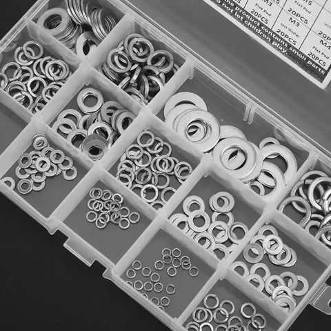 Go To Pro Grade 260 Piece Stainless Steel Spring Lock Washers Kit With Anti Rust Gaskets And Retaining Rings Assortment In An Organized Box