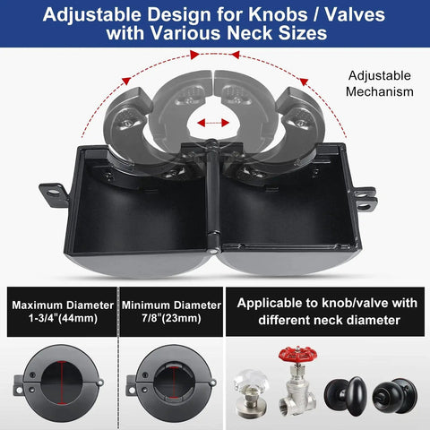 Heavy Duty Metal Door Knob Lockout Device With Padlock adjustable design overview showing dimensions and compatibility