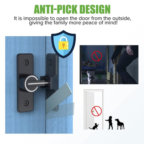 Heavy Duty 90 Degree Gate Latch For Barn Doors And Sliding Doors, Flip Latch Bolt Lock in place with anti-pick design details