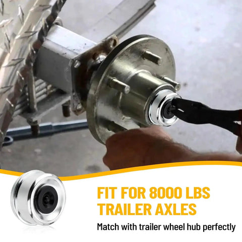Trailer Hub Bearing Kit For 8000 Lb Axles Four Sets Included With Inner Bearings 25580 and Races, installation view