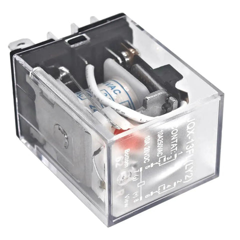 Pack Of 2 Dope General Purpose Power Relay With DPDT Contacts 10A Load 24VAC Coil, close-up of the enclosed relay unit.