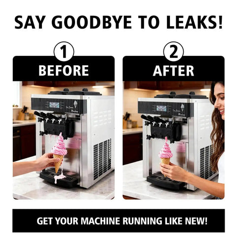 Before and after of soft serve machine using 15 Piece Soft Serve Ice Cream Machine Repair Kit With O Rings Gaskets Seals And Tubes Premium Food Grade Silicone Leak Resistant Easy Install All In One For Commercial And Home Use