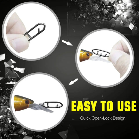 High Strength Saltwater Fishing Snap Set With Stainless Steel Connectors for quick change lure tackle demonstration in use