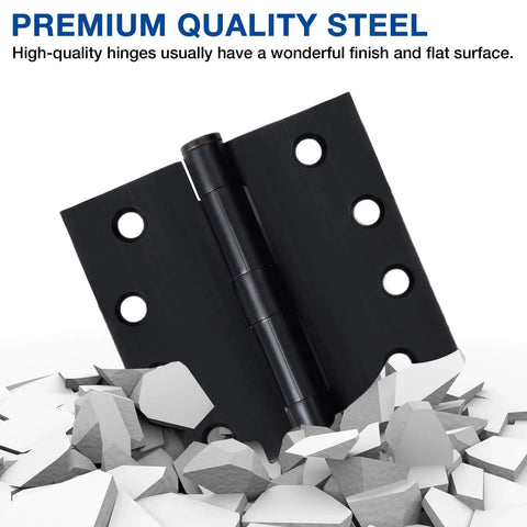 Exterior Door Hinges 4x4 Heavy Duty 3.3mm Thick Square Plain Bearing Oil Rubbed Bronze displayed on a textured surface