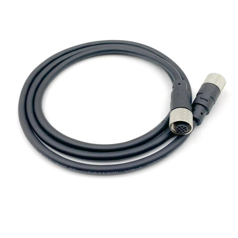 M12 5 Pin Double Female Connector Cable With Straight Aviation Plug A Code Waterproof IP67 Sensor Lead 1 Meter