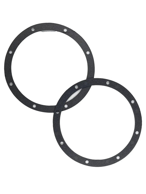 Replacement Above Ground Pool Main Drain Gasket Kit Six And Five Eighths Inch Inner Diameter And Seven And Three Quarters Inch Outer Diameter Fits Hayward Suction Outlet SP1048 SP1049 Four Pack, shown in black with bolt holes