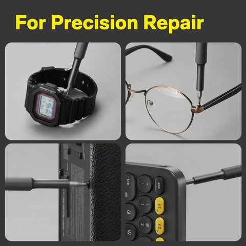 28 In 1 Precision Screwdriver Set With Magnetic Bits and Case for Eyeglasses Electronics Watches Phones Laptops and Cameras shown in use