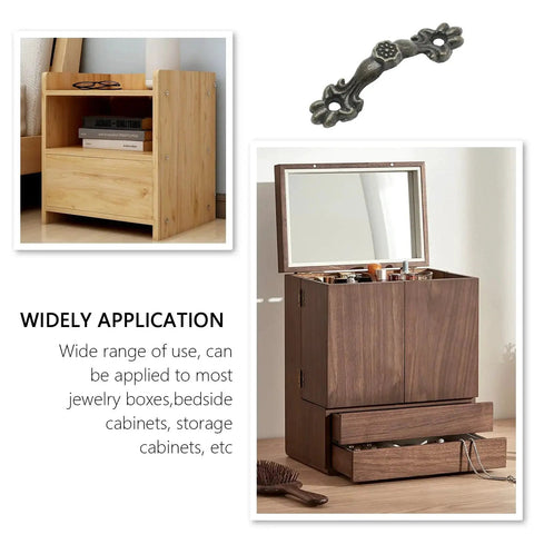 24 Pcs Vintage 1.68 Inch Drawer Pulls in Bronze Finish Zinc Alloy Cabinet Handles for dressers and cabinets displayed