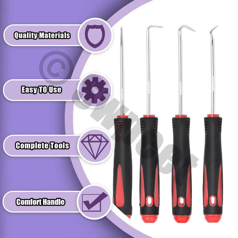 Pick and hook tools from 499 Piece Universal O Ring And Retaining Ring Kit For 8mm To 22mm External And Internal Circlips.