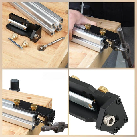 Portable Drill Guide for Straight Holes Compatible with Aluminum Extrusion 20 Series 30 Series 40 Series Compact Angle Drill Jig
