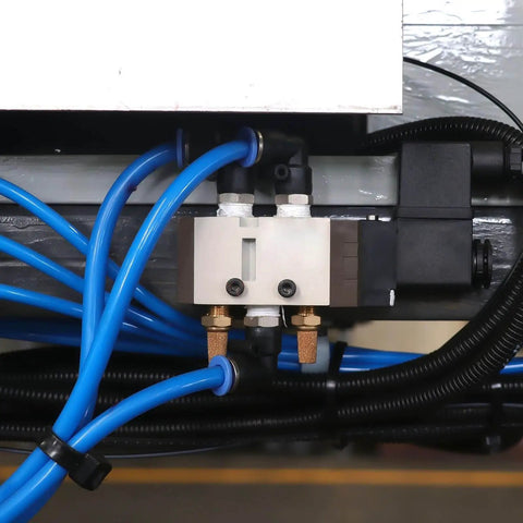 Dope Pneumatic Solenoid Valve For CNC Machines And Industrial Gear, Quarter Inch NPT, 24V DC, installed in an industrial setup