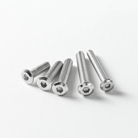 M5 x 10mm Flat Head Hex Socket Cap Screws Bolts 304 Stainless Steel 18 8 Hex Drive Bright Finish Fully Thread Pack of 25 With Hex Key Ideal