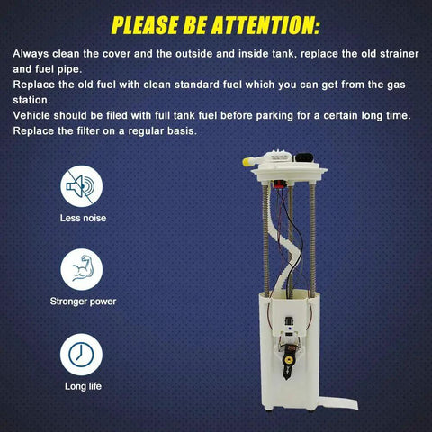 Electric Fuel Pump Module Assembly For Chevy S10 GMC Sonoma Isuzu Hombre 2.2L L4 In Tank Direct OE Replacement Fits 1997 1998 1999 2000 Replaces E3943M