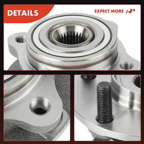 Close-up of Front Wheel Bearing and Hub Assembly Pair for AWD Dodge Stealth 1991 to 1996, Mitsubishi 3000GT, Lancer, 5 lug