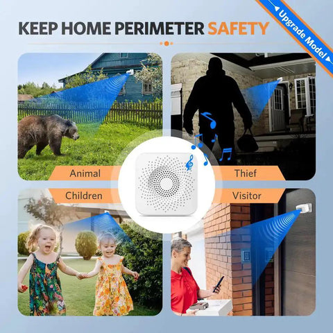 Wireless Driveway Alarm System Weatherproof Motion Sensor With Plug In Receiver And Loud Chimes Outdoor Security Alert Monitor