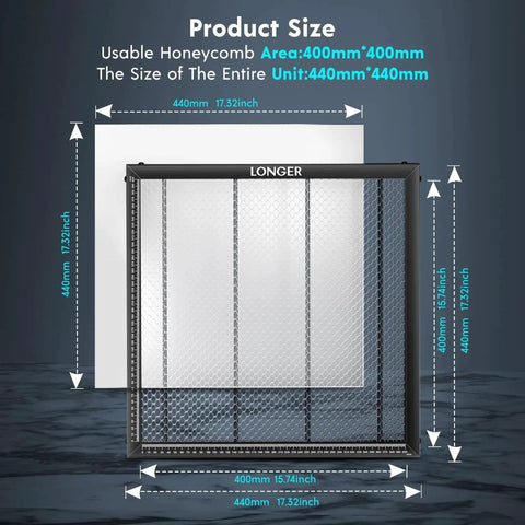 Honeycomb Working Table For Laser Engravers Pro Grade Build 17.3 By 17.3 By 0.86 Inches With Aluminum Plate For Fast Heat Dissipation