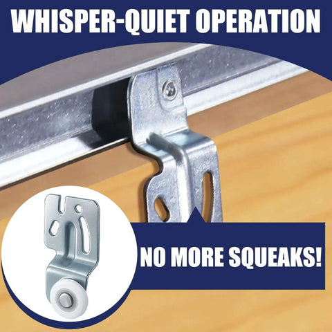Top-Hung Sliding Door Roller Kit With 4 Durable Wardrobe Wheels for Bypass Closet and Kitchen Doors, installed view