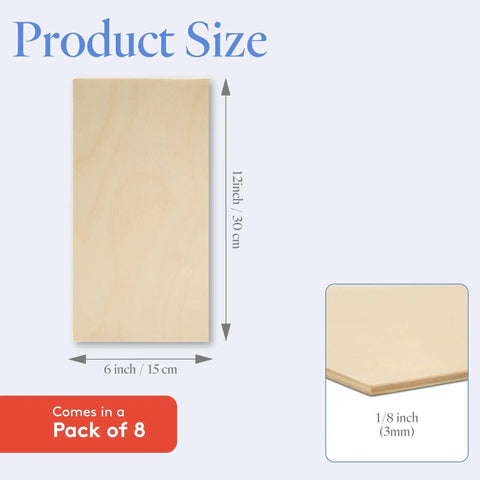 Baltic Birch Plywood Sheets 3 Mm Thick For Laser Cutting CNC And Wood Burning One Eighth Inch By Six By Twelve Inches Box Of Eight