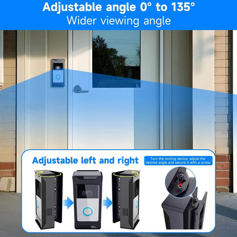 Adjustable Anti Theft Video Doorbell Mount With Adjustable Angle For Ring And Blink Wireless Doorbells No Drill Battery Doorbell Bracket