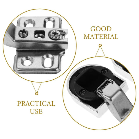 Close-up of 2 Pack Buffer Hinges For Glass Cabinet Doors With Soft Close And Corrosion-Resistant Iron Plastic Construction