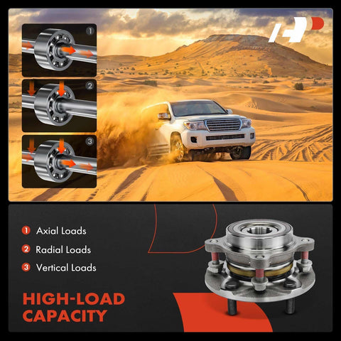 Front Wheel Bearing And Hub Assembly Pair For 4WD Toyota Tundra 2007 Through 2018 And Sequoia 2008 Through 2018 high-load capacity