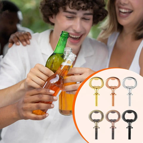 12 Piece Stainless Steel Bottle Opener Inserts Kit With Threaded Flat Openers In Six Antique Colors for DIY Projects