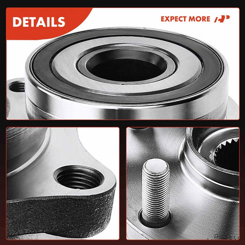 Rear Wheel Bearing And Hub Assembly 5-Lug Fit For Subaru Outback 2015-2021, Forester 2019, close-up showing hub details and threading.