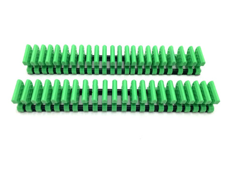 Space Saving Wrench Organizer Set with Infinitely Adjustable Dividers, holds up to 42 wrenches, green dividers