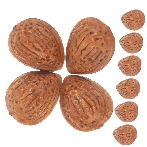 40 Realistic Faux Almonds For Crafts And Food Photography, lifelike artificial nuts in brown resin for décor and miniature displays