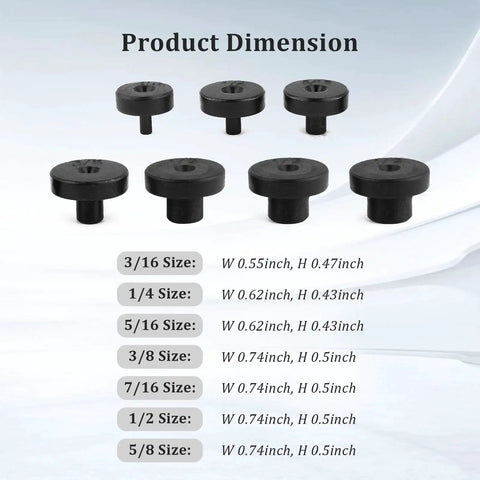 7 Piece Double Flare Tool Adapters For Brake Lines 3 Sixteenths To 5 Eighths Inch in various dimensions and sizes