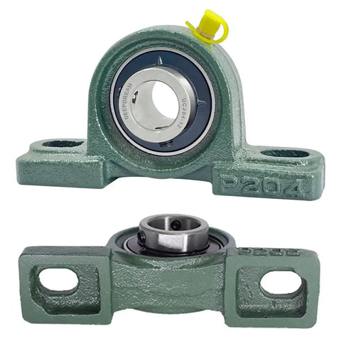 Self Aligning Pillow Block Bearing Kit Four Pack UCP204-12 With Three Quarter Inch Bore Mounted Chrome Steel Bearings