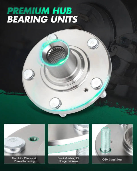 Front Wheel Hub And Bearing Assembly For Honda Civic 2006 2007 2008 2009 2010 2011 Direct Bolt On Replacement For A Smooth Ride