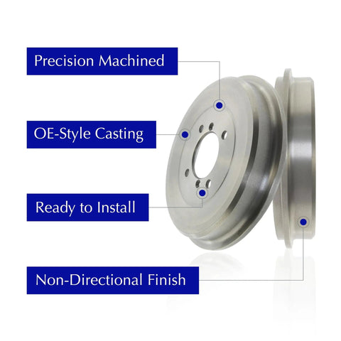 Rear brake drum, Centric 123.65021 C-Tek, precision machined with OE-style casting, ready to install.