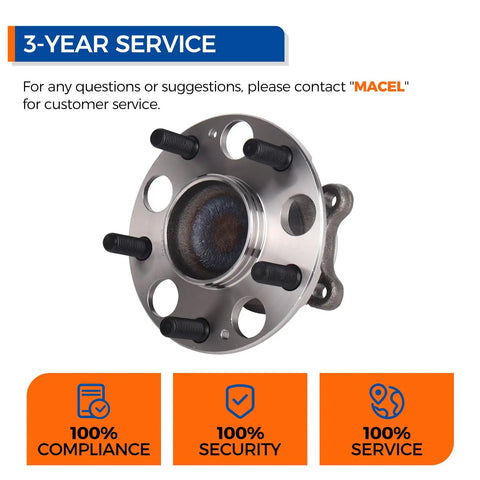 Rear Wheel Hub And Bearing Assembly Pair 512327 Compatible With 2004 To 2008 Acura TSX And 2005 To 2007 Honda Accord Hybrid