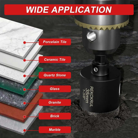 1 Inch Diamond Hole Saw With Pilot Drill Bit By REKCKRUL, 2 Pack Premium Tile Hole Saws For Porcelain Ceramic Granite Marble And Glass