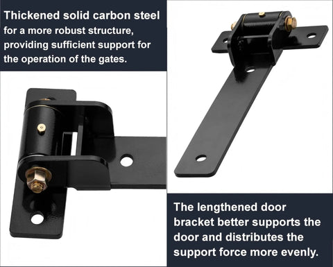 Heavy Duty Gate Hinges 13 Inch Load Bearing 900 Lbs With Built In Ball Bearings Bolt On And Weld On 180 Degree One Way Open Black Steel