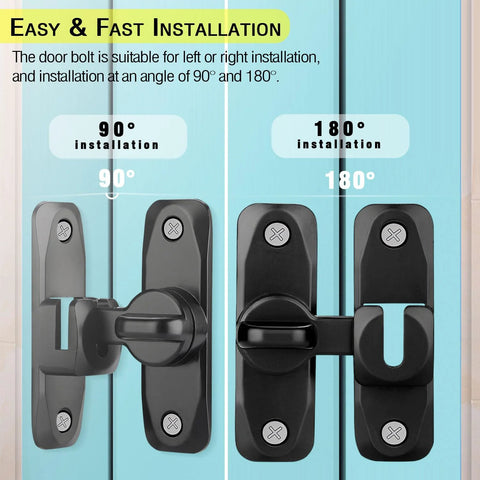 Heavy Duty Flip Gate Latches For Barn Doors And Garden Gates 90 And 180 Degree Anti Rust Hasps Thickened Zinc Alloy Locking Latch installed