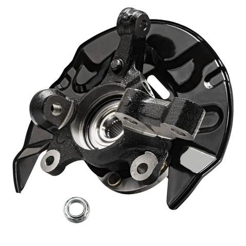Front Steering Knuckles 2-Pack With Wheel Bearing Hubs Assembly For 2003-2008 Toyota Corolla Replacement Kit OEM Grade Drop-In Fit For 2004-2007 Models, close-up view