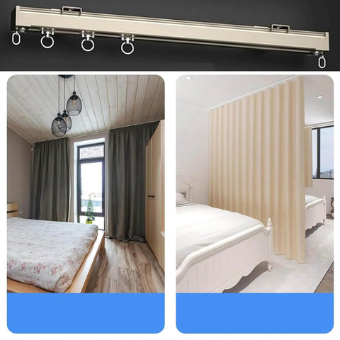Heavy Duty Ceiling Curtain Track System With Aluminum Alloy Sliding Rails For Room Divider and Space Separation