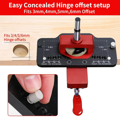 35mm Concealed Hinge Jig Kit For Doors And Cabinets with adjustable aluminum alloy drill guide for precise hole placement