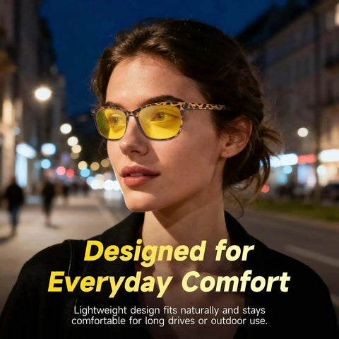 Night Driving Shades For Women And Men Polarized Night Vision HD Anti Glare Yellow Lenses UV400 Protection Amber Tortoiseshell Frame