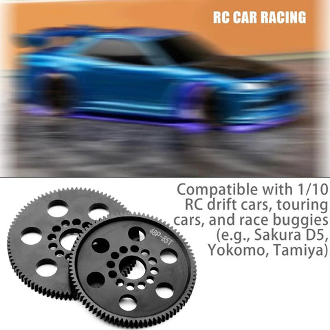 Ultra Smooth 48P POM Spur Gear Set for 1/10 RC drift and touring cars with CNC precision and quieter operation
