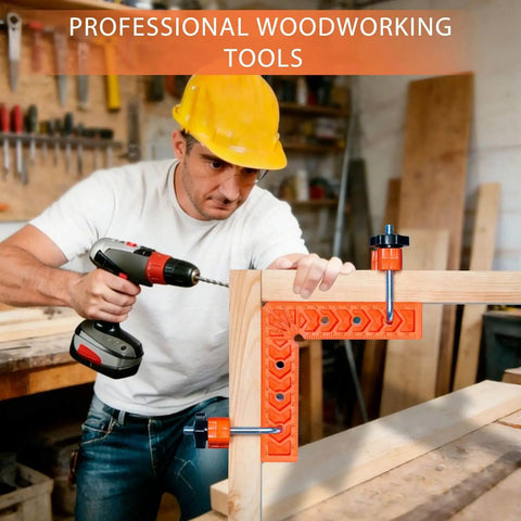 Right Angle Woodworking Clamp Set 6x6 Inch Four Pack 90 Degree Positioning Squares Engineering Plastic Corner Clamps in use