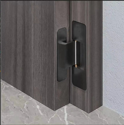 Ultra Thin Hidden Door Hinges Black For Secret Doors Invisible Concealed Butt Hinge Heavy Duty Adjustable Stealthy Flush Mount