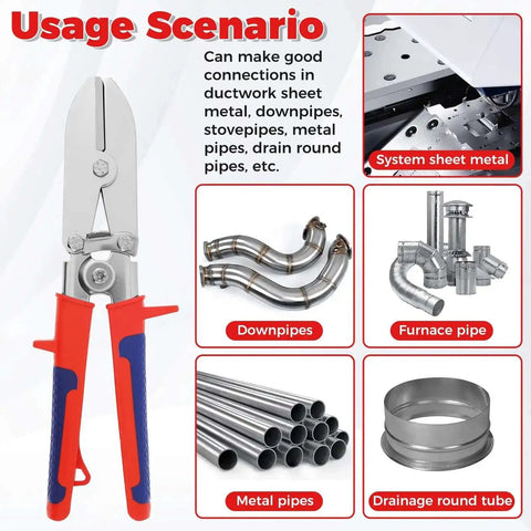 5 Blade Hand Crimper Workhorse For Gutter And Sheet Metal Projects with examples of usage scenarios for pipes and ductwork