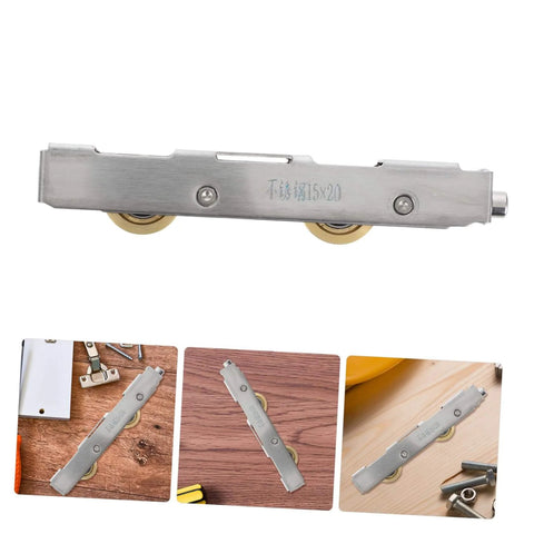 Slick Silent Pulley Roller Wheel for Sliding Glass Doors and Patio Doors Replacement Kit, stainless steel, front view